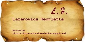 Lazarovics Henrietta névjegykártya