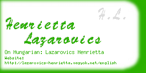 henrietta lazarovics business card